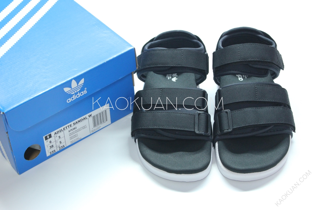 ADIDAS ADILETTE SANDAL W 綁帶拖鞋涼鞋黑白男女尺寸S75382 | 高冠國際